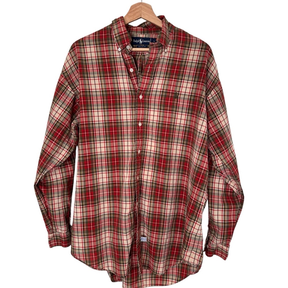 Ralph Lauren stripped mens button down shirt size large